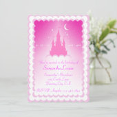 雲の誕生日のピンクの夢みるような城 招待状 (スタンド正面)