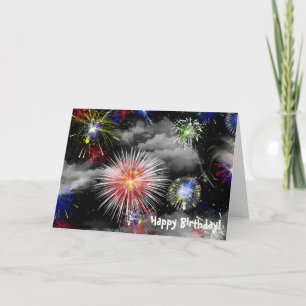 雲の誕生日の花火 カード