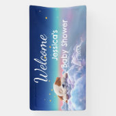 雲の赤ちゃんシャワーで子犬を浴びる 横断幕 (縦)