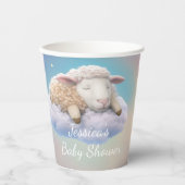 雲の赤ちゃんシャワーで子羊を食べる 紙コップ (正面)