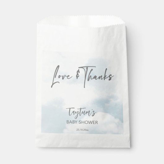 雲の赤ちゃんシャワーのパステルの雲感謝していあなたが好き フェイバーバッグ (正面)