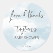 雲の赤ちゃんシャワーのパステルの雲感謝していあなたが好き ラウンドシール (正面)