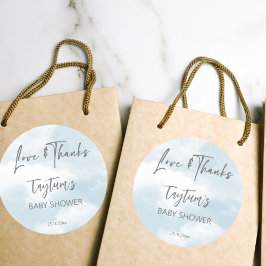 雲の赤ちゃんシャワーのパステルの雲感謝していあなたが好き ラウンドシール