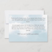 雲の赤ちゃんシャワーパステル灰色の雲の赤ちゃんシャワー サンキューカード (裏面)