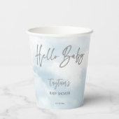 雲の赤ちゃんシャワー灰色の雲の赤ちゃんシャワーテンプレート 紙コップ (裏面)