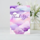 雲の赤ちゃんシャワー紫の雲の赤ちゃんシャワー サンキューカード (スタンド正面)