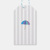 雲の赤ちゃんシャワー雨の眠る男の子の散水 ギフトタグ (裏面)