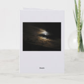 雲の輝く上の月光の写真空白の カード (裏面)