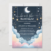 雲の輝く小さな星のジェンダーの明け 招待状 (正面)