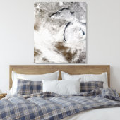 雲の通りスーペリア湖と道湖 キャンバスプリント (インサイチュ (寝室))