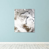 雲の通りスーペリア湖と道湖 キャンバスプリント (インサイチュ (ウッドフロア))