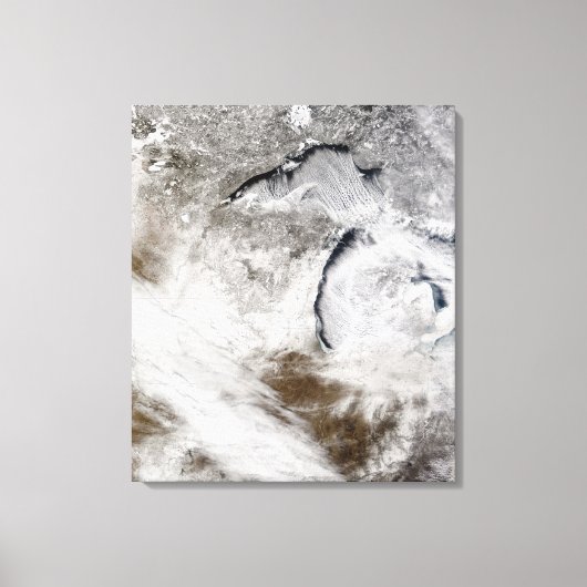 雲の通りスーペリア湖と道湖 キャンバスプリント (正面)