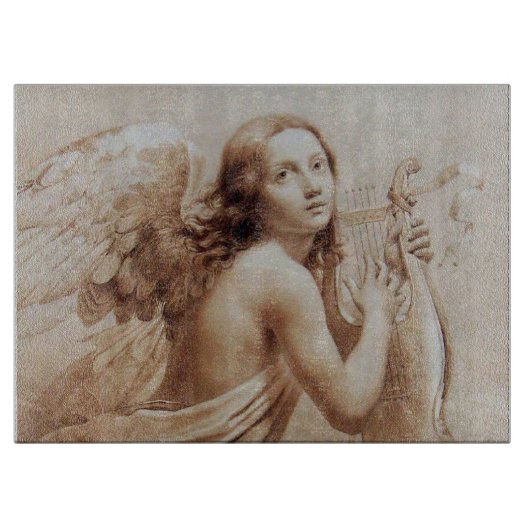 雲の遊上の天使のリラ カッティングボード (正面)