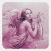 雲の遊上の天使のリラ スクエアシール (正面)