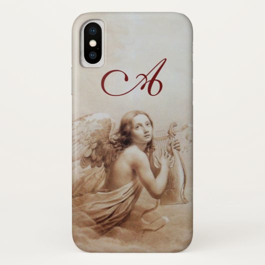 雲の遊茶色のモノグラム上の天使のライラ Case-Mate iPhoneケース (裏面)