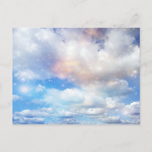 雲の金ゴールドと銀の翼 ポストカード (正面)