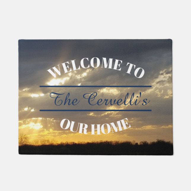 雲の間の夕日 ドアマット (正面)