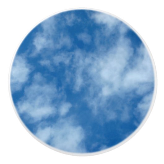 雲の青い空自然撮影 セラミックノブ (正面)