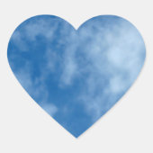 雲の青い空自然撮影 ハートシール (正面)