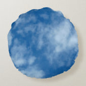 雲の青い空自然撮影 ラウンドクッション (裏面)