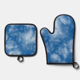 雲の青い空自然撮影 鍋つかみ&鍋敷きセット