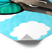 雲の青い翼の象 ポスター (角)