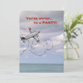 雲の飛行機の招待状|のジェット機 招待状 (スタンド正面)