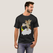 雲の馬に虹を描いたユニコーン1 Tシャツ (正面フル)