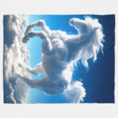 雲の馬 フリースブランケット (正面(横))