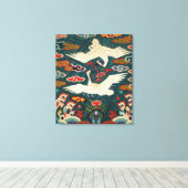 雲の2ツル：朝鮮王朝階級Badg キャンバスプリント (インサイチュ (ウッドフロア))