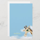 雲のPersonalizableのノート紙のキリン 便箋 (正面/裏面)