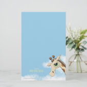 雲のPersonalizableのノート紙のキリン 便箋 (スタンド正面)