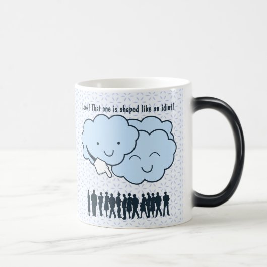 雲は人間の形のおもしろいな漫画を欺きます モーフィングマグカップ (右)