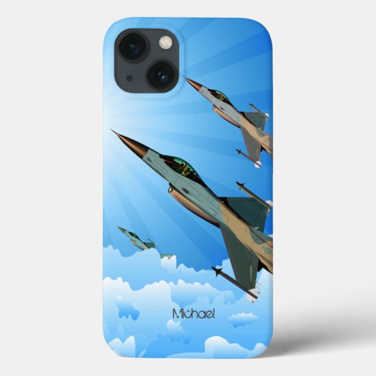 雲への空軍F-16戦闘機のチーム飛行 Case-Mate iPhoneケース (裏面)