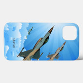 雲への空軍F-16戦闘機のチーム飛行 Case-Mate iPhoneケース (裏面 (横))