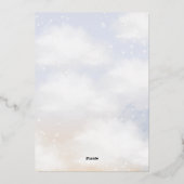 雲をテーマにしたベビースシャワー 箔招待状 (裏面)
