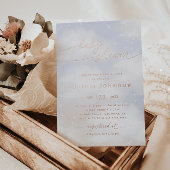 雲をテーマにしたベビースシャワー 箔招待状