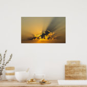 雲を照らすゴールデンサンセット ポスター (キッチン)