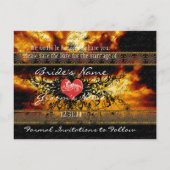 雲を越えた鮮やかな日没の日付を保存 案内ポストカード (裏面)