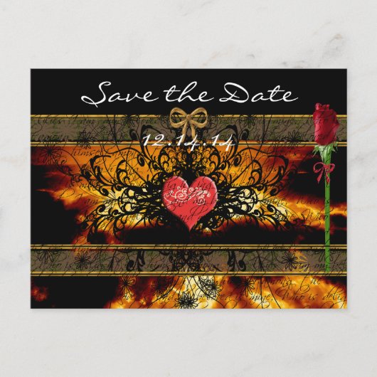 雲を越えた鮮やかな日没の日付を保存 案内ポストカード (正面)