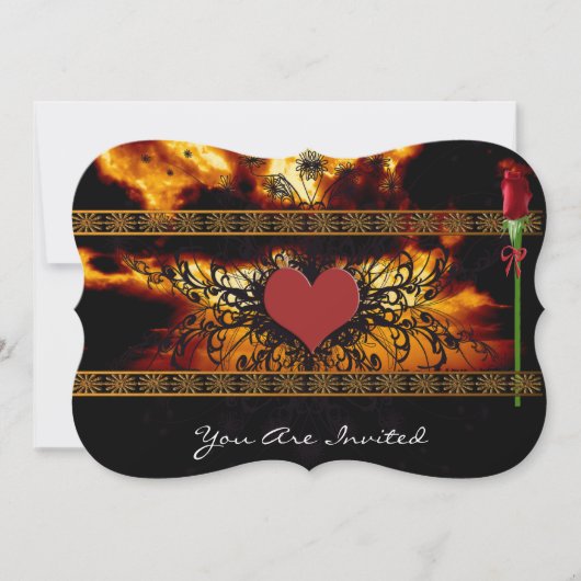 雲を越えて輝く結婚夕日 招待状 (正面)