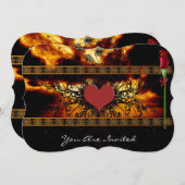 雲を越えて輝く結婚夕日 招待状 (正面/裏面)