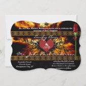 雲を通した輝く夕焼けの結婚式 招待状 (裏面)