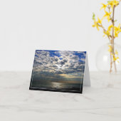 雲を通して太陽光線を折り畳んだグリーティングカード カード (黄色い花)