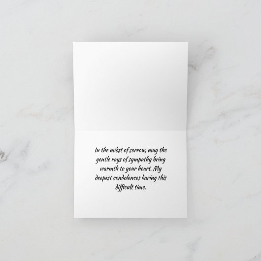 雲を通して太陽光線を折り畳んだグリーティングカード カード (内部)