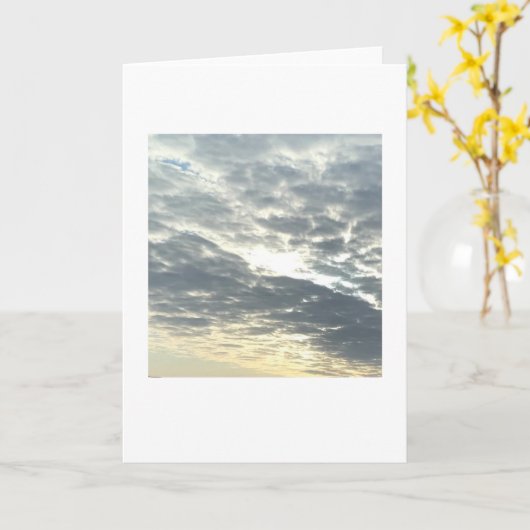 雲を通る太陽の光 カード (黄色い花)