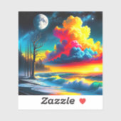 雲アートのシーン シール (シート)