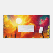 雲カラフルデザイン デスクマット (キーボード&マウス)