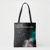 雲カラフル星イン宇宙タイポグラフィ トートバッグ (正面)