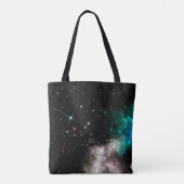 雲カラフル星イン宇宙タイポグラフィ トートバッグ (裏面)